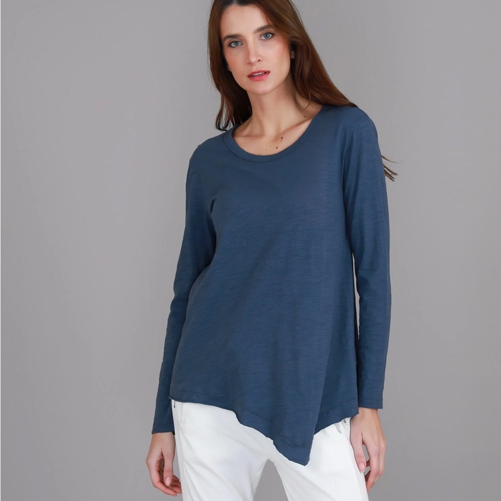 EUC Worthington Aqua Teal Blue Long Sleeve Asymmetrical Light Sweater Top